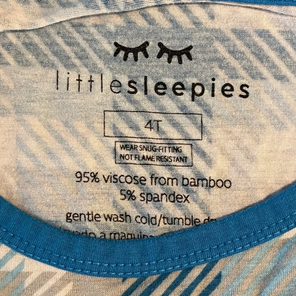 Little Sleepies Pajamas 4T Blueberry Plaid Bamboo Kids Sleepwear Set - Picture 7 of 7